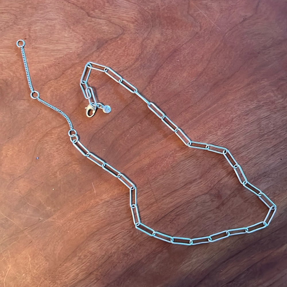 Madewell silver paperclip chain necklace